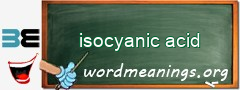 WordMeaning blackboard for isocyanic acid